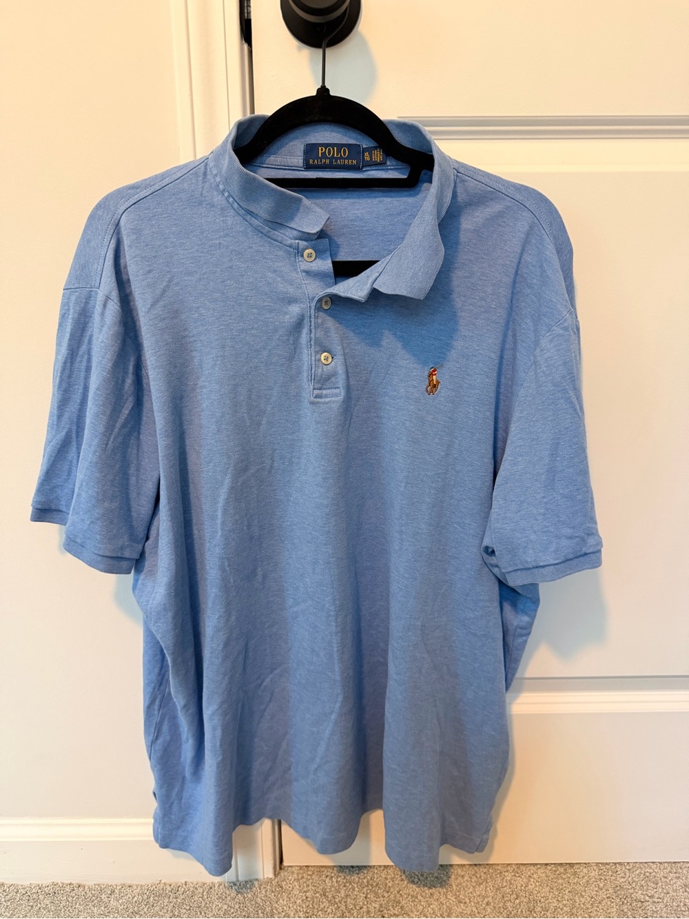 Ralph Lauren Light Blue Men's Polo with Embroidered Pony